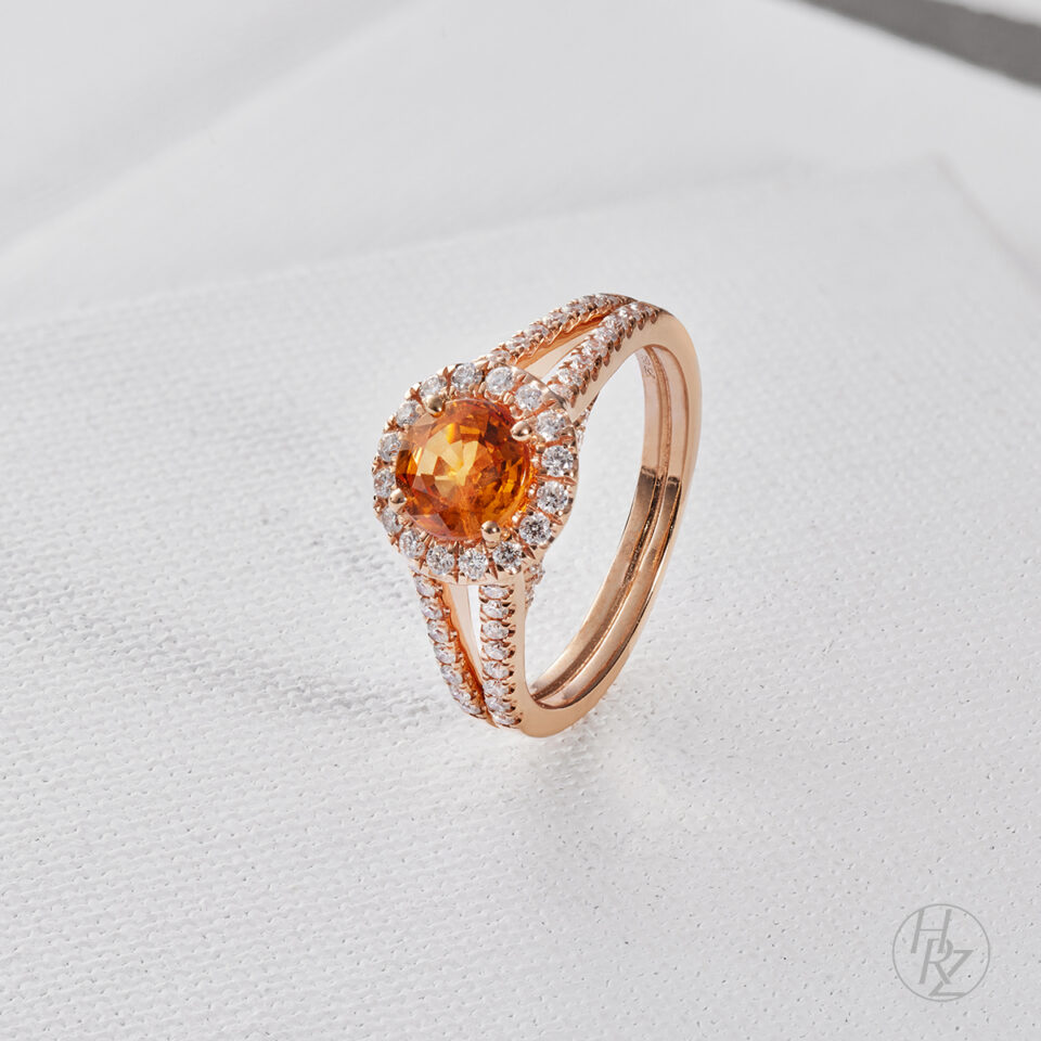 HRZ Jewels Dr. Heide Rezepa-Zabel Ring Mandarin Granat mit Brillianten